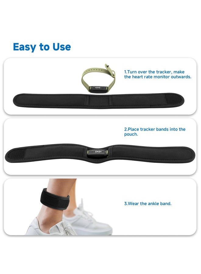 Xxerciz Ankle Band Compatible with Fitbit Inspire 3, Fitbit Charge 6 Fitness Tracker, Soft Adjustable Fitness Pedometer Ankle Strap for Men and Women, Black, Universal(Fits 7 to 13 in. ankles) - Image 4