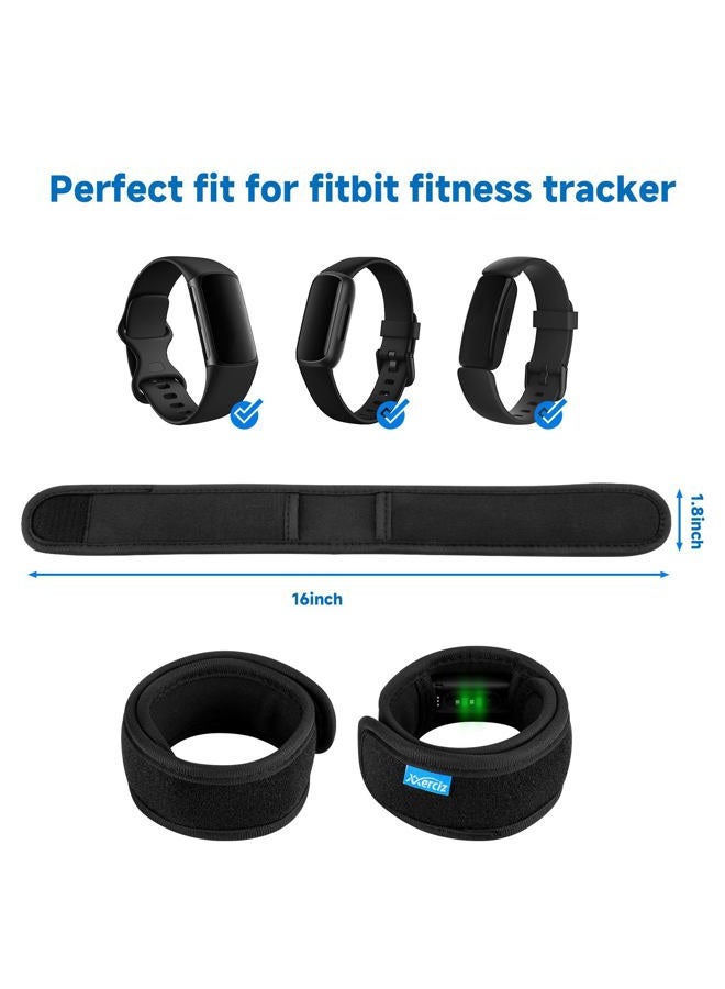 Xxerciz Ankle Band Compatible with Fitbit Inspire 3, Fitbit Charge 6 Fitness Tracker, Soft Adjustable Fitness Pedometer Ankle Strap for Men and Women, Black, Universal(Fits 7 to 13 in. ankles) - Image 2