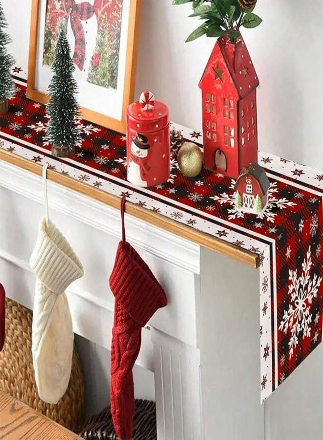 وهاواي Christmas Table Runner 13x72 Inch, Red Snowflake Table Decors for Seasonal Winter Xmas Holiday Home Kitchen Dining Party Indoor Outdoor - Image 5