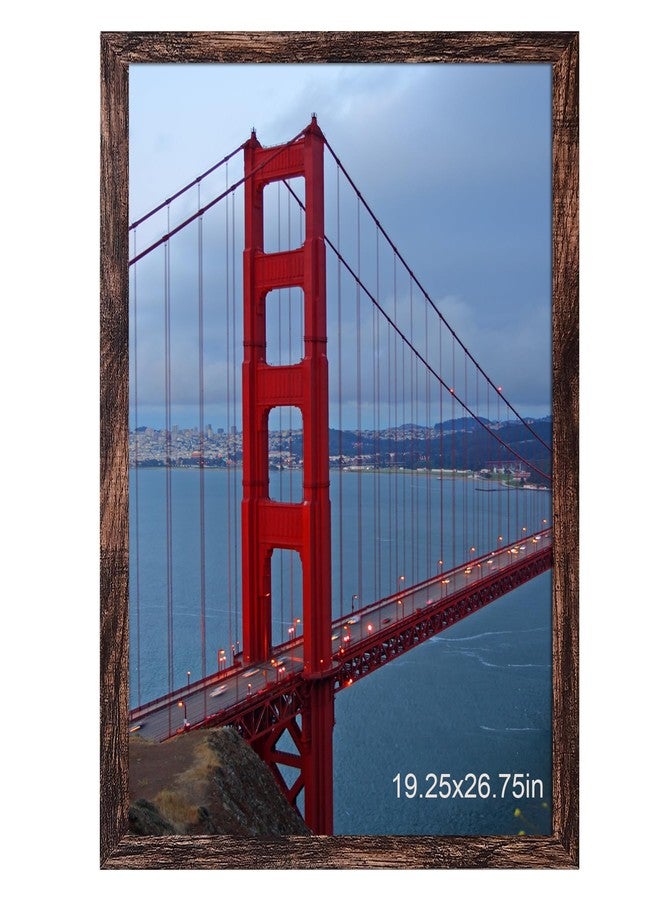 BESCRCL 19.25x26.75 Picture Frame Brown, Poster Frames Wall Hanging, Display Pictures 19.25 x 26.75 without Mat, 1 Pack - Image 1