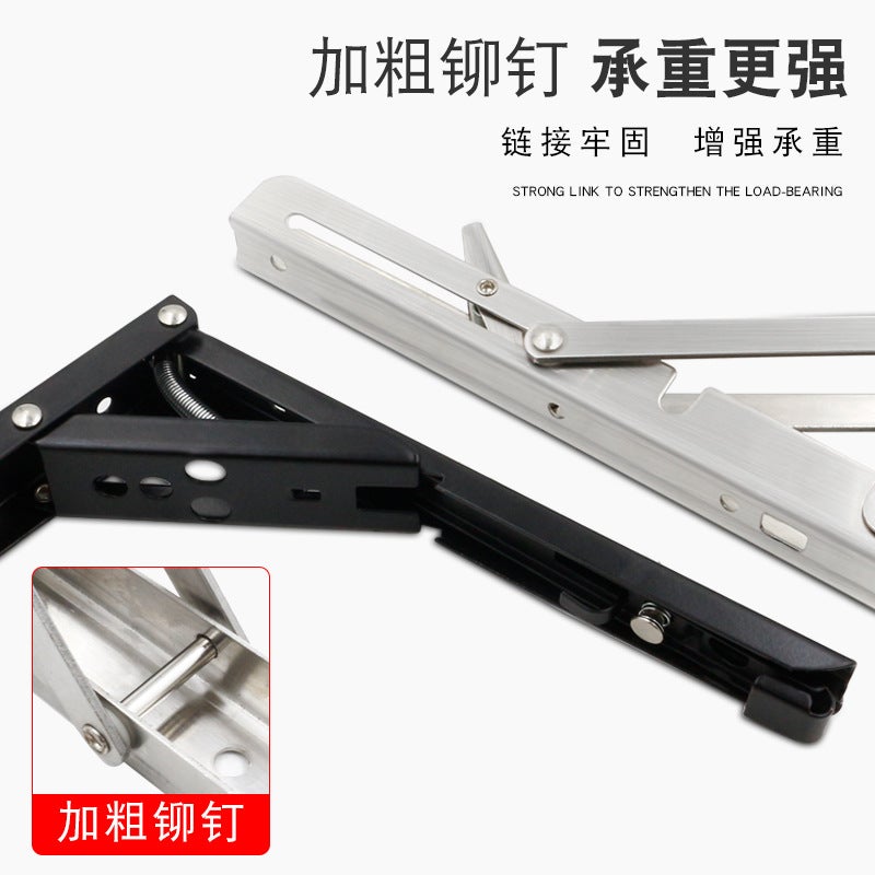 Stainless Steel Triangle Folding Partition Panel Billy Bracket Triple Folding Spring Bracket Right Angle Laminate Panel Storage Rack - Image 5