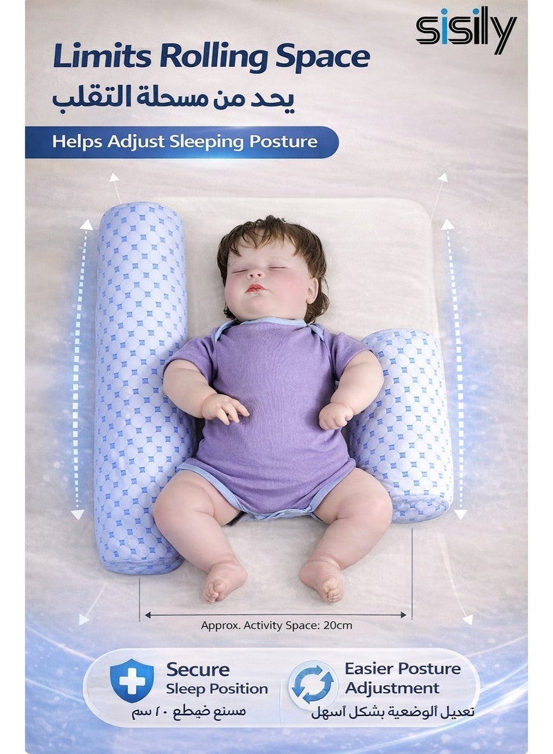Sisily Baby Side Sleeping Pillow - Adjustable Anti-Rolling Baby Pillow with Cooling Fabric, Prevents Spitting Up & Ensures Safe Sleep - Image 3