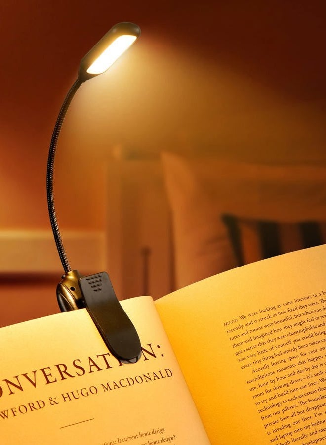 Monotremp Book Light Clip On Rechargeable, 3 Brightness Levels × 3 Color Temperatures Small Reading Lights for Books in Bed, 1.3 oz Lightweight, Up to 70 Hours Eye-Friendly Lighting for Kids - Image 1