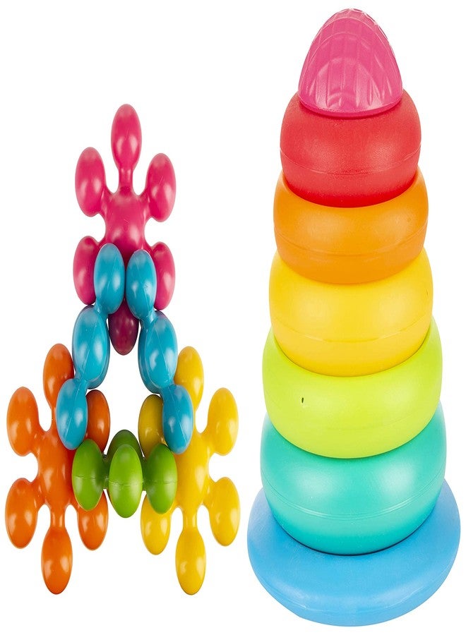 Giggles Funskool Star Links & Above, Infant and Preschool Toys & - Stack A Ring, Multicolour Stacking Toy with 5 Colourful Rings,Shake and Stack, 12 Months & Above, Infant and Preschool Toys, 5 Pcs - Image 1