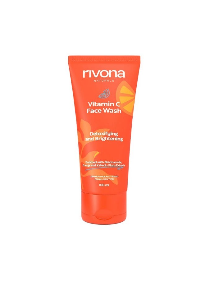 RIVONA NATURALS Vitamin C Face Wash With Niacinamide & Orange, Kakadu Plum| For Women & Men 100Ml- Toxin-Free & Oil-Free Face Wash For Acne-Prone, Dry & Oily Skin  - Image 1