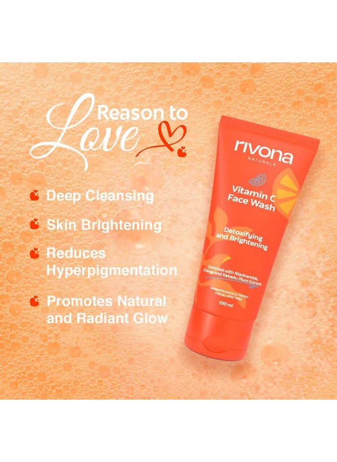 RIVONA NATURALS Vitamin C Face Wash With Niacinamide & Orange, Kakadu Plum| For Women & Men 100Ml- Toxin-Free & Oil-Free Face Wash For Acne-Prone, Dry & Oily Skin  - Image 4