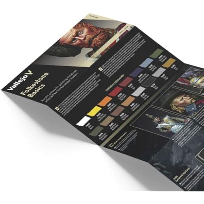 Vallejo 70101 - MODEL COLOR FOLKSTONE BASICS ACRYLIC PAINT SET - 16 X ASSORTED 17MILLIMETER COLOUR, BEIGE/BLUE/BROWN/GOLD/GREEN/GREY/ORANGE/RED/SILVER/YELLOW - Image 4