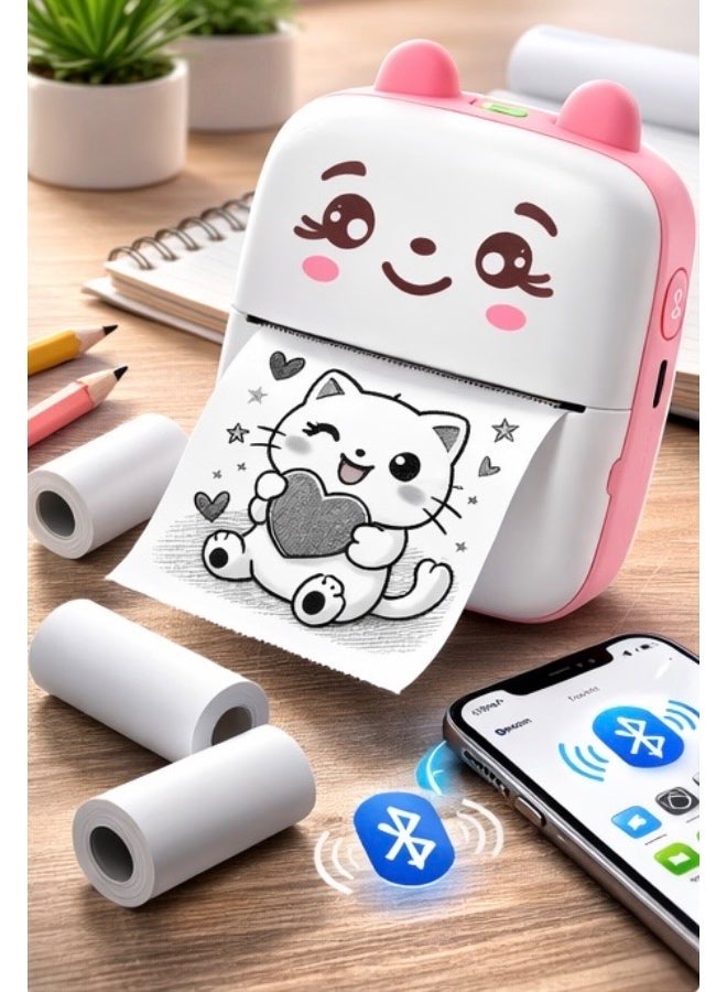 Mini Portable Thermal Printer – Wireless Bluetooth Inkless Printer, Rechargeable, 57mm Paper, Compatible with iOS & Android - Image 1