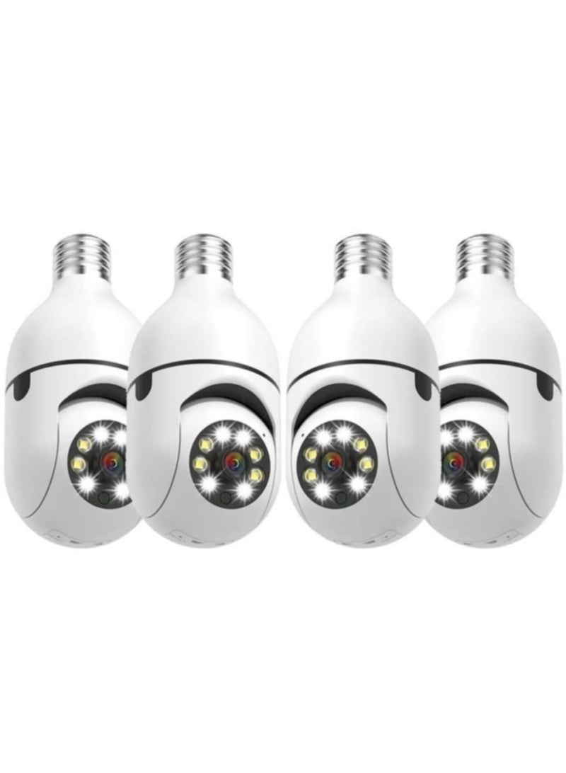 ELTRAZONE 4Pack HD 1080P Wireless Light-Bulb Security Camera, Work with 2.4ghz&5ghz WiFi, Motion Auto Tracking, 2 Way Audio, Spotlight Night Vision, E27 Screw-in CCTV Camera (4pcs) - Image 1