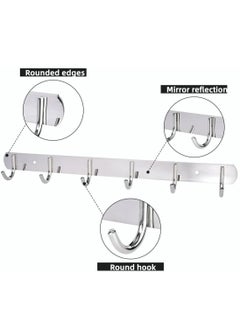 Generic Stainless Steel Hooks Wall Mount Coat Hook Towel Coat Hat Door Hanger Rack silver 2 Pieces  - Image 3