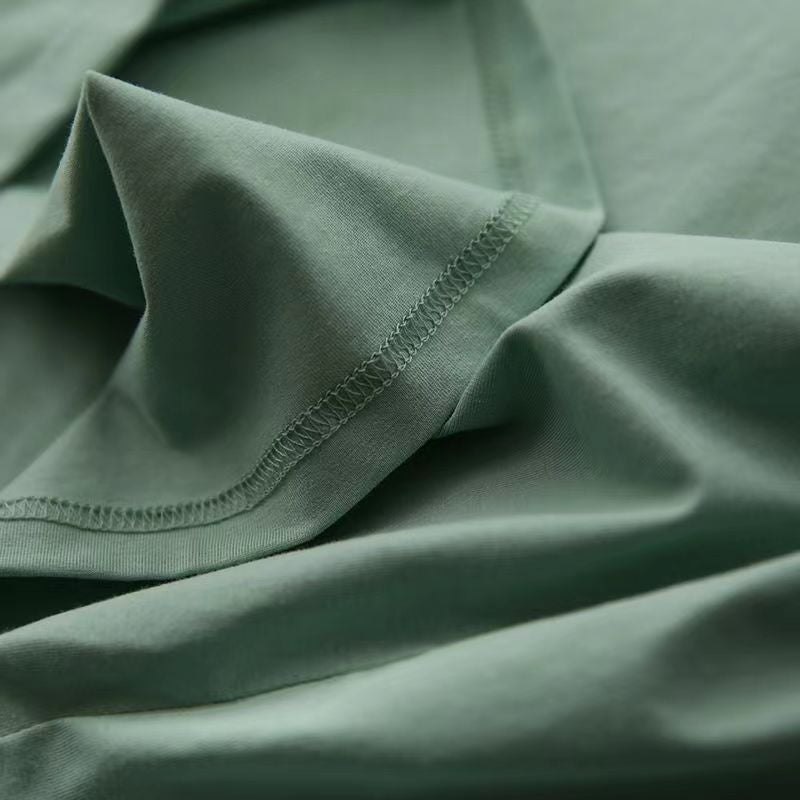 Pea Green Short-Sleeved Men'S Slim-Fit Slimming All-Match Inner T-Shirt Top All-Match Men'S Wear - Image 5