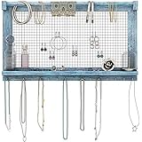 Comfify Rustic Jewelry Organizer Ã¢â‚¬â€œ Wall Mounted Jewelry Holder with Removable Bracelet Rod, Shelf and 16 Hooks - Image 1