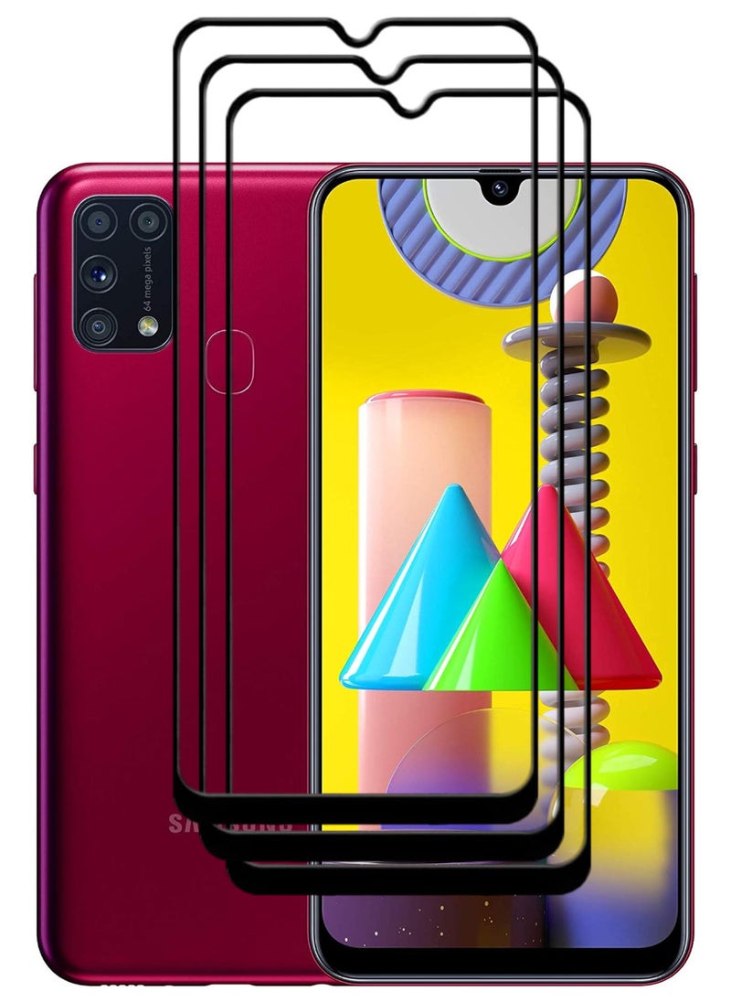 ACLIX 3 Pieces Antistatic ESD Dustproof Premium Quality High Definition Tempered Glass Screen Protector Designed For Samsung Galaxy M31 - Image 1