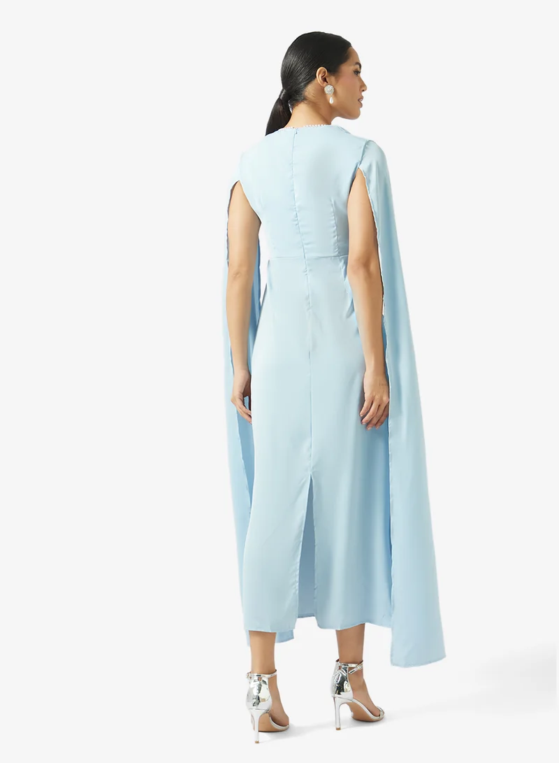 Khizana Dress With Exaggerated Sleeves