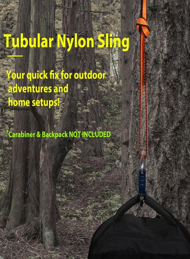 KLYTORX 18MM Nylon Climbing Sling Runner - 23KN CE2008/EN566 Certified Climbing Webbing for Rock Climbing, Rappelling, Mountaineering, Outdoor Adventures, Emergency Anchoring 120cm/ 48inch |Pack of 3（Orange） - Image 3