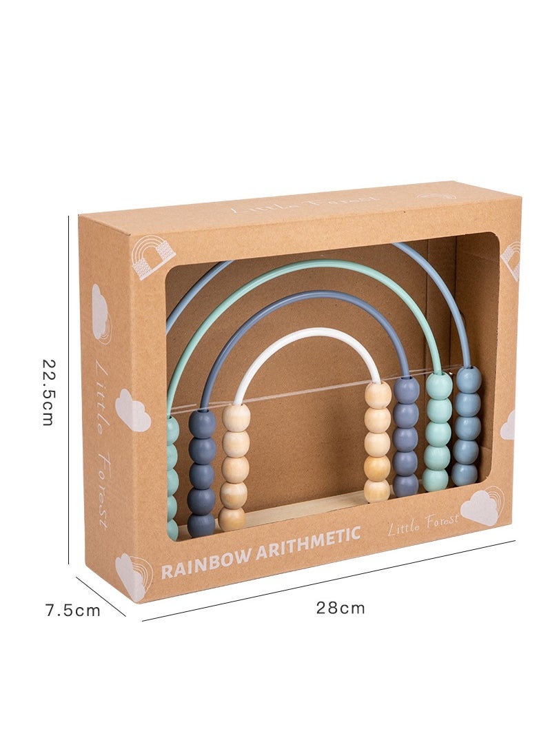 Ruby Wooden Rainbow Abacus Counting Montessori Toys - Blue