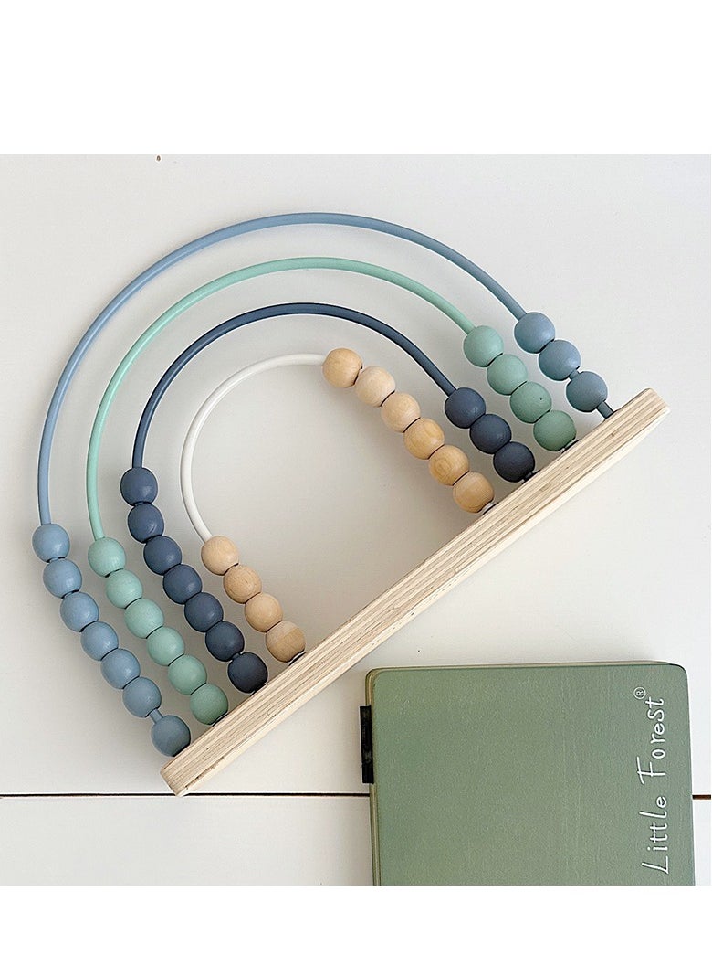 Ruby Wooden Rainbow Abacus Counting Montessori Toys - Blue