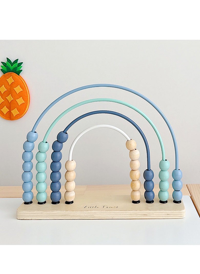 Ruby Wooden Rainbow Abacus Counting Montessori Toys - Blue