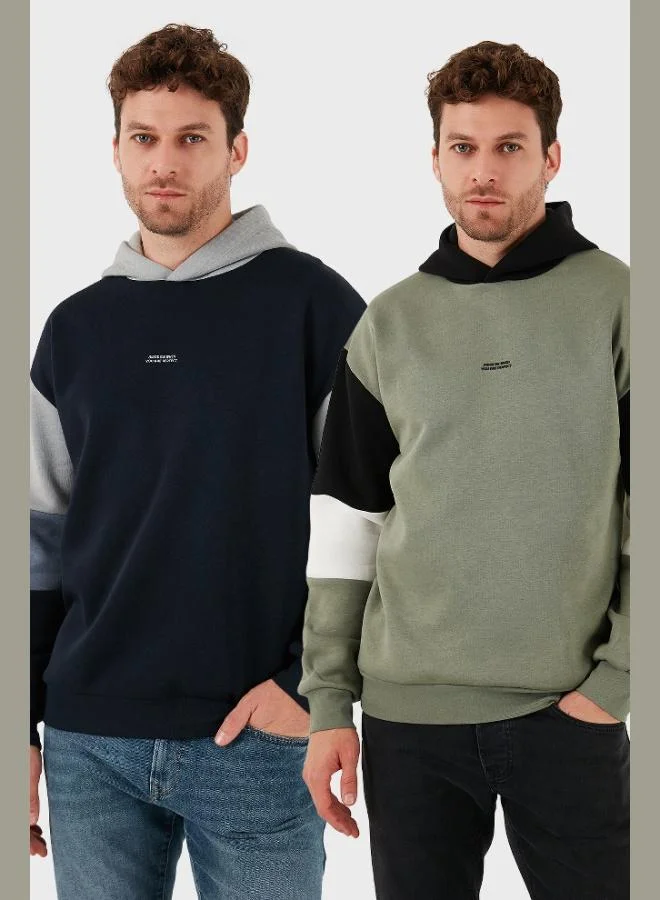 Buratti Buratti Cotton Relaxed Fit Hooded Furry Inside Soft Raised 2-Pack Sweat Men's SWEAT 5905299S2