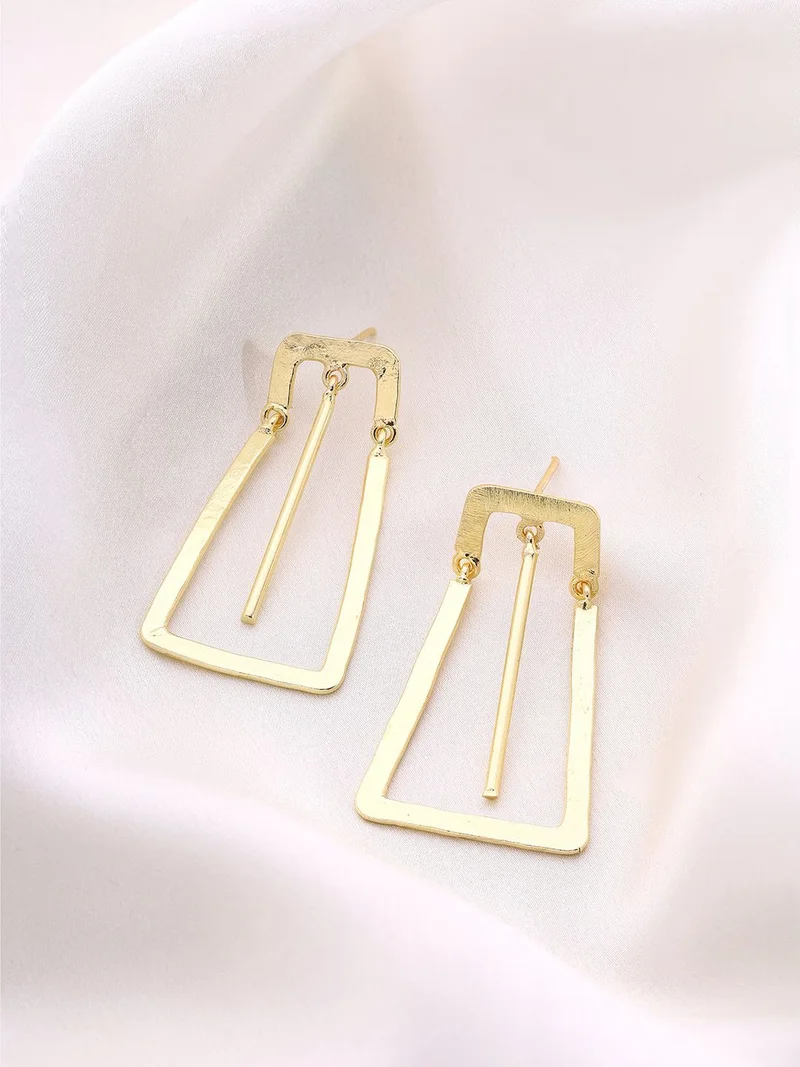 Priyaasi Plated Matte Statement Drop Earrings