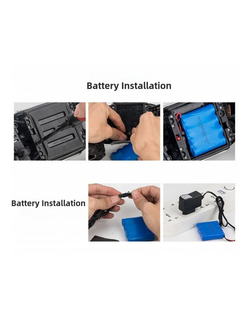 Children's alloy climbing mountain big foot 4WD off-road rock climbing remote control toy car 27x14x18cm - Image 3