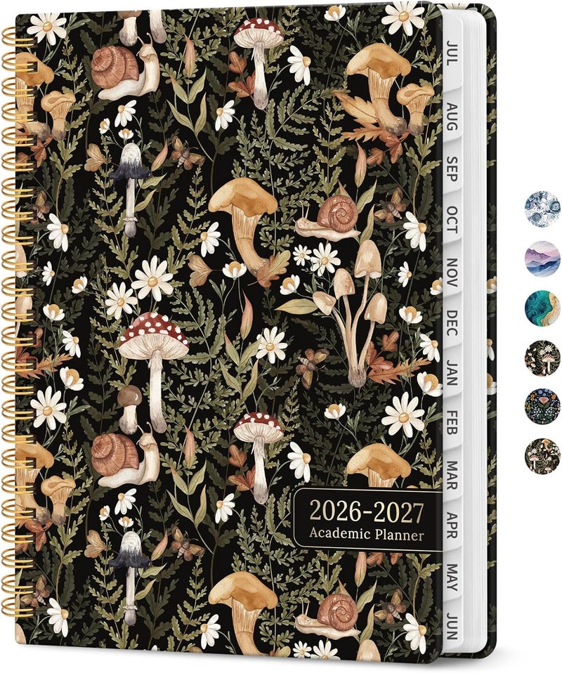Taja Planner 2026-2027, Academic Monthly and Weekly Calendar Planner for Women, July 2026 - June 2027, Hardcover Pretty Agenda Planner Book with Tabs, Spiral Daily Organizer for School Office Home Supplies - Image 1