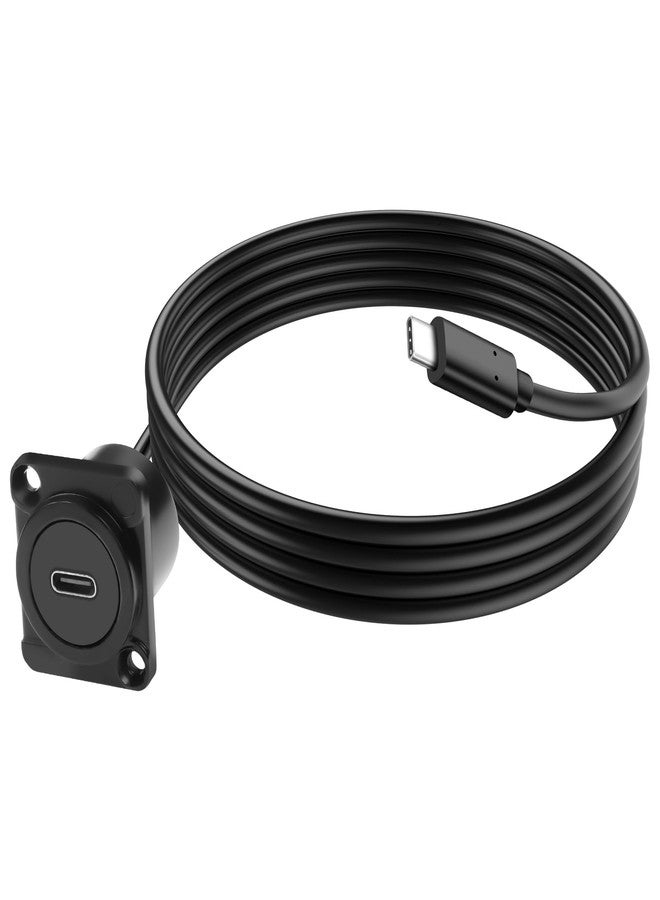 XMSJSIY كابل تمديد USB C 3.0 من نوع D مع تركيب على اللوحة، موصل ذكر Type-C إلى أنثى C، سلك لتوصيل البيانات والشحن - 1م/3.2قدم - Image 1