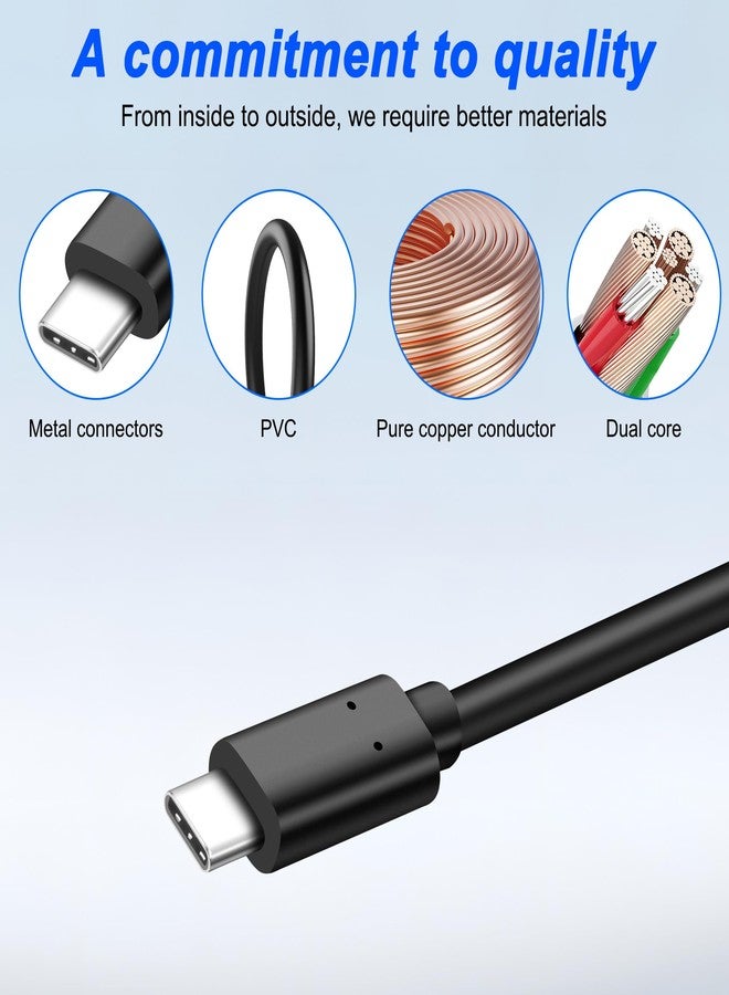 XMSJSIY كابل تمديد USB C 3.0 من نوع D مع تركيب على اللوحة، موصل ذكر Type-C إلى أنثى C، سلك لتوصيل البيانات والشحن - 1م/3.2قدم - Image 3