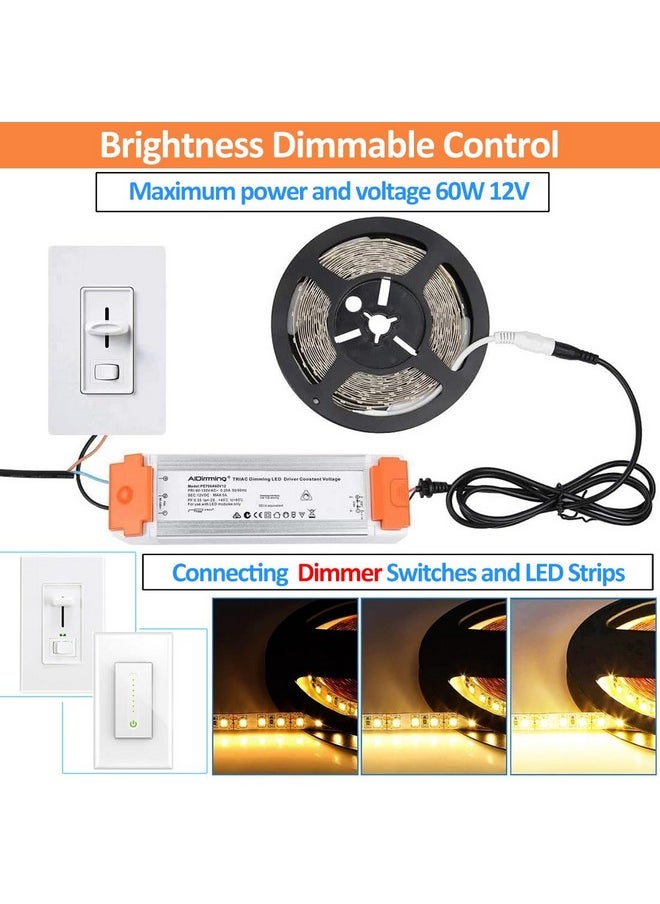 LEDMO LEDMO Dimmable LED Driver 12V DC 60W Quiet Operation Universal Regulated 12V Transformer Input/Output Isolation Protection LED Power Supply for Strip Light  - Image 4