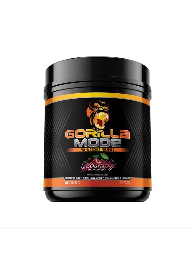 Gorilla Mind - Gorilla Mode Pre Workout - Massive Pumps · Laser Focus · Energy · Power - L-Citrulline, Creatine, L-Tyrosine, Betaine, Hydroprime®, Alpha-GPC, 400mg Caffeine, Huperzine A - 812g (Cherry) - Image 1