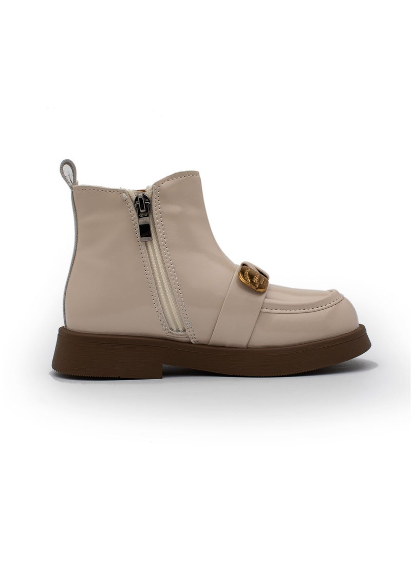 Lucky Kids Lucky Kids Girls Synthetic Winter Ankle Boots With Side Zipper And Teddy Bear Design For Little/Big Kids  - Image 1