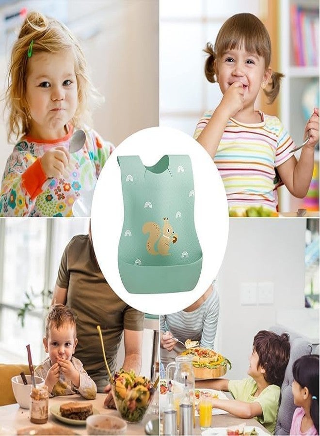 RASOFAB Zwerlin Newborn Baby Food Scraps with Pocket for Baby Food Feeding BPA Free, Apron Adjustable Straps With Food Pocket, Mess Free, Waterproof, Washable Reusable Ideal for Babies - Image 4