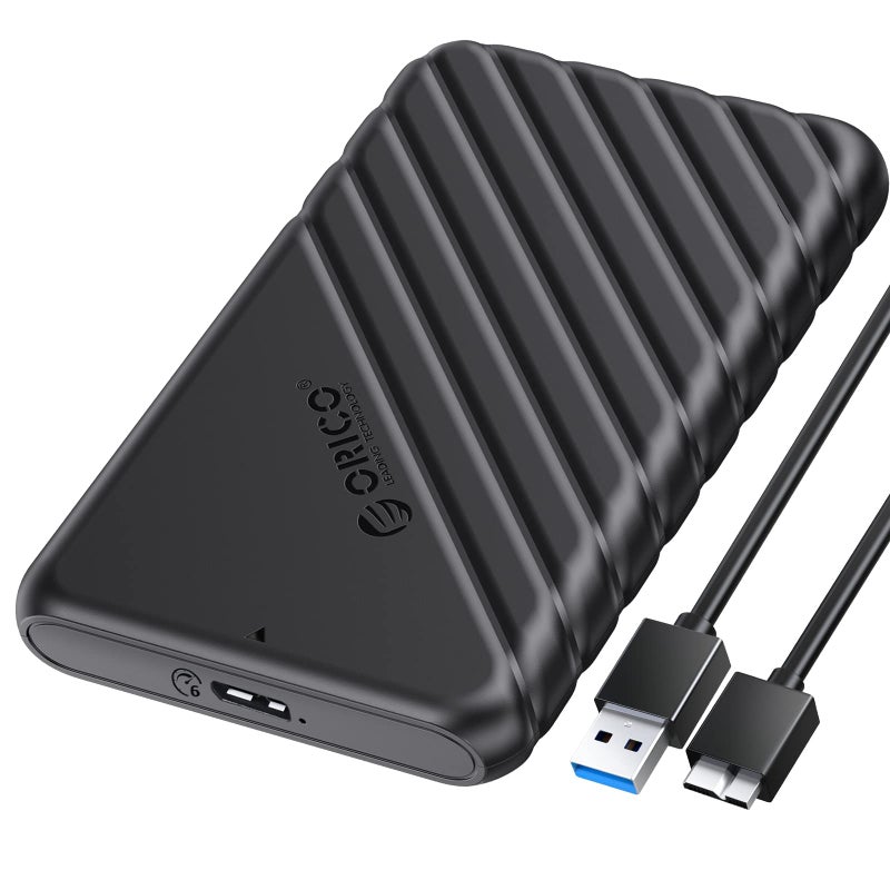 ORICO 2.5 inch External Hard Drive Enclosure USB 3.0 to SATA III for 7mm and 9.5mm SATA HDD SSD Tool Free [UASP Supported] Black (25PW1-U3) - Image 1