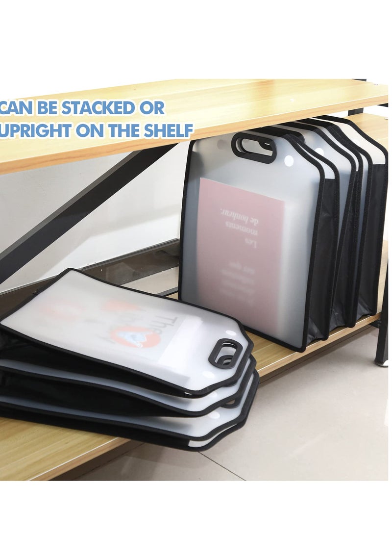 KASTWAVE Scrapbook Paper Storage Organizer, 6Pce Handle Expandable Craft Paper Storage for Documents Office Photos Cardstock File (12'' x 12'' ) - Image 4