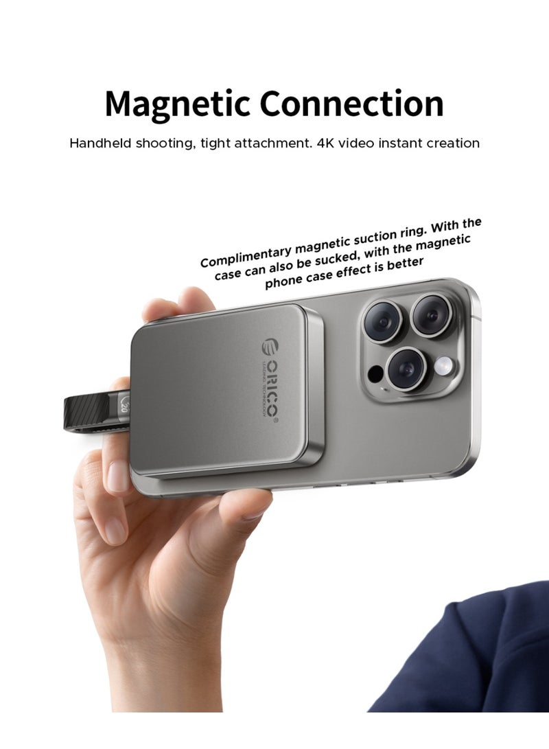 Orico ORICO 256GB Magnetic External SSD, 4K ProRes HDR Record and Store, USB3.1 Gen2(1000MB/s), USB3.2 Gen2*2(2000MB/s), Portable Solid State Drive, Compatible with USB-C Smartphone, Computer - K5PLUS - Image 1