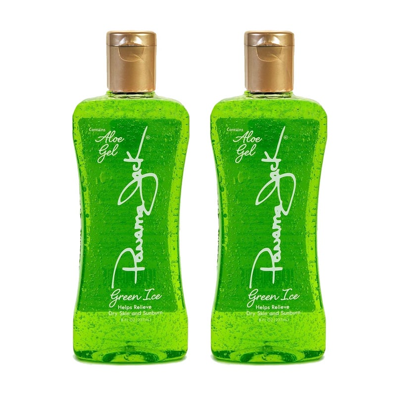 Panama Jack Green Ice Gel Aloe Vera After Sun Formula Contains No Alcohol Helps Preserve Tan Relieves Moisturizes Dry Skin Sunburn 8 FL OZ
