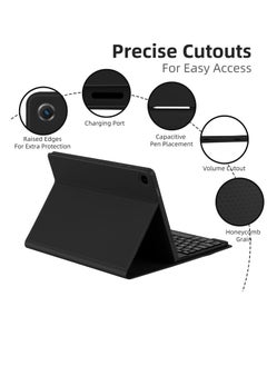 General Case with Keyboard for Samsung Galaxy Tab A9 Plus 11 inch (SM-X210/X215/X216/X218),7 Color Rainbow Backlight Detachable USB-C Keyboard Magnetic Case with Pen Slot for Tablet A9+ 5G Black  - Image 3