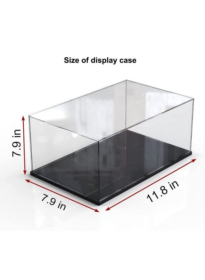 WANLIAN Clear Acrylic Display Case For Toys Collectibles，Assemble Acrylic Box Dustproof Protection Showcase With Black Wood-Plastic Base And Lamp Beads (11.7X8X8 Inch;30X20X20Cm) - Image 4