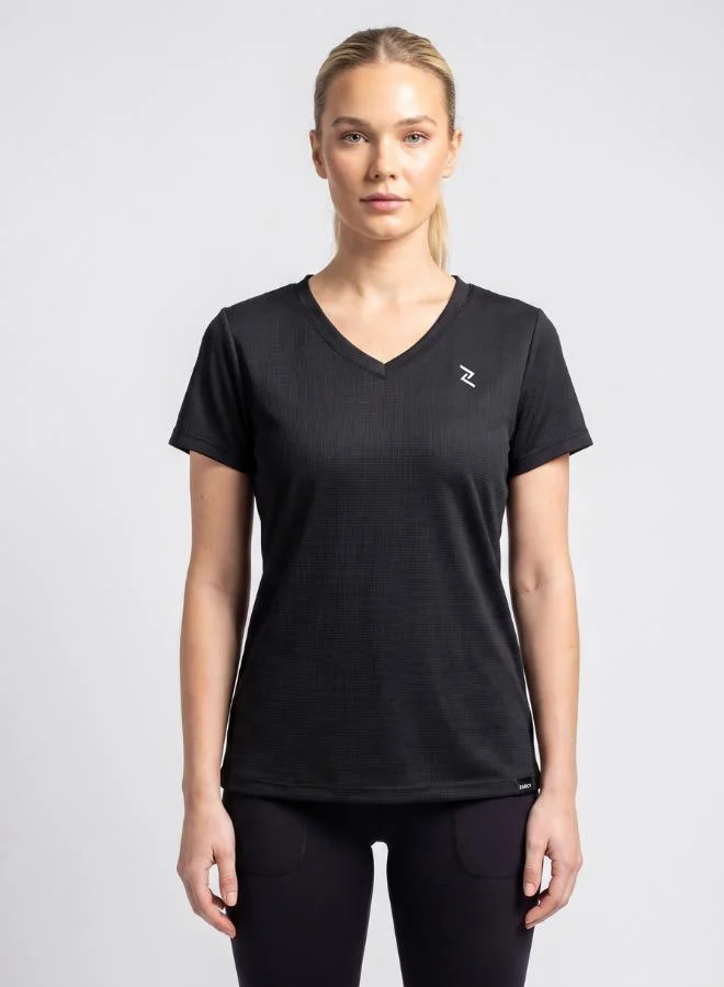 Zaecy Women's Waffle Knit V-Neck Tee