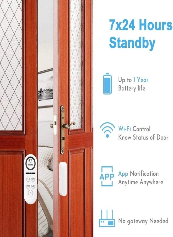 SMILEDRIVE® Smart Door Window Open Sensor Alarm WiFi Security System for Home Office with Phone App Alerts and 120dB Loud Siren - Image 4