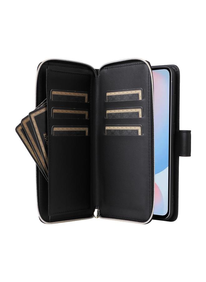 erorex Case For Samsung Galaxy A56 Nine-card Slots Zipper Wallet Bag Leather Phone Case - Image 5