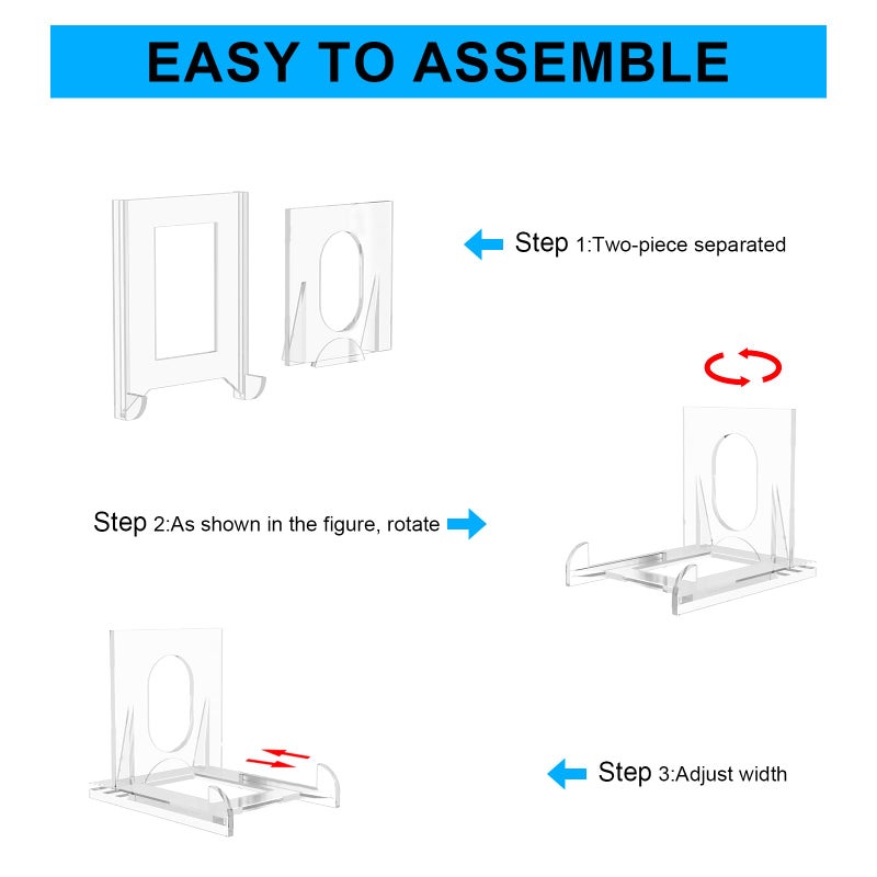 RIXUGIT 30-Pack 2-Piece Card Display Stands - baseball card stand, Small Stand for Card Holder, Card Stand, Transparent Display Stand for Magnetic Card Case, Showcase Top Loaders,Hard Sleevse Display Stand - Image 3