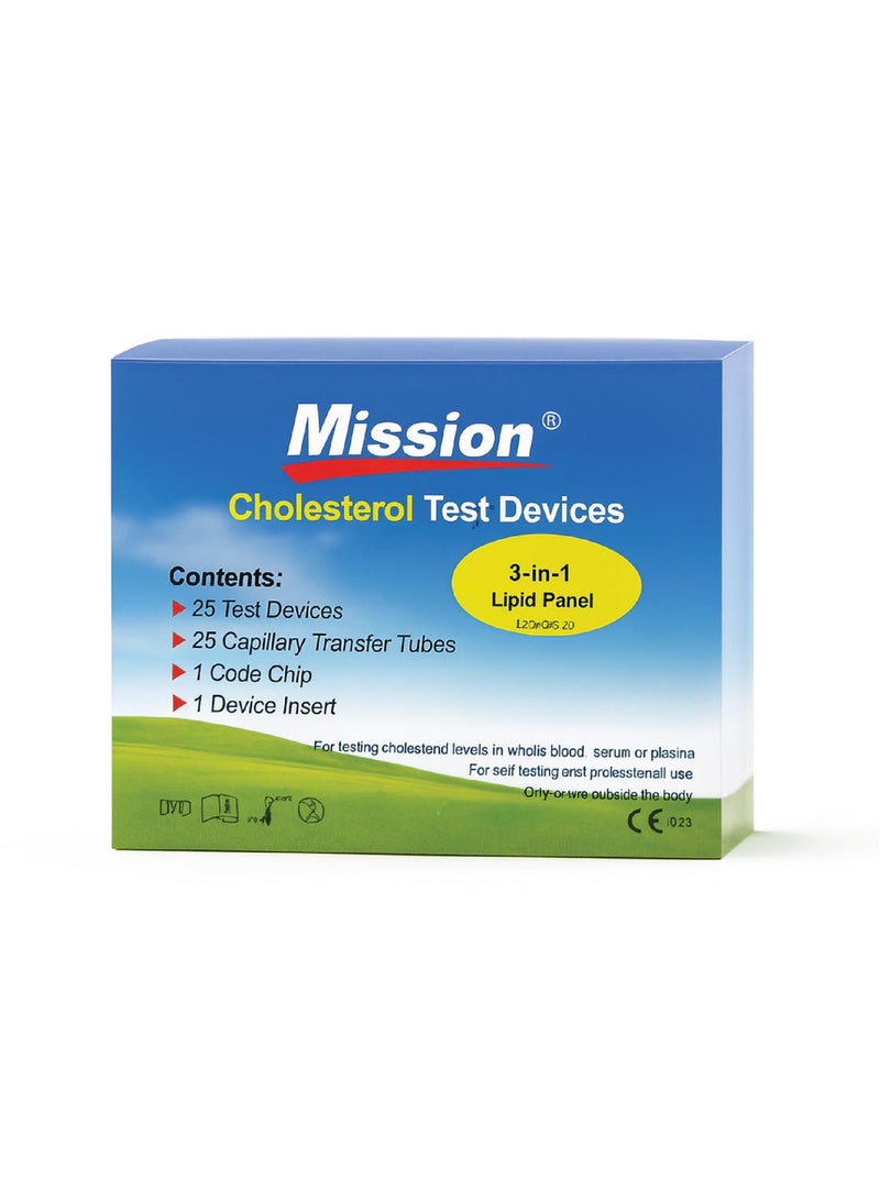 Mission 5-Piece 3-In-1 Total Cholesterol Test Strips Device - Image 1