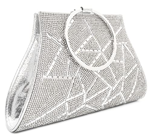 MOSSMON Crystal Clutch Purses Bride and Bridesmaid Handbag Elegant Wristlet Evening Bag for Women - Image 1