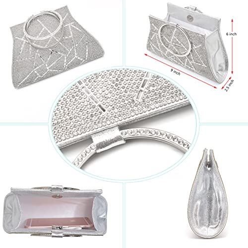 MOSSMON Crystal Clutch Purses Bride and Bridesmaid Handbag Elegant Wristlet Evening Bag for Women - Image 5
