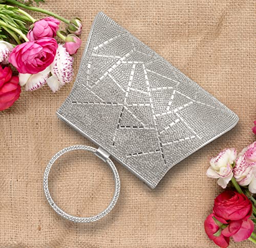MOSSMON Crystal Clutch Purses Bride and Bridesmaid Handbag Elegant Wristlet Evening Bag for Women - Image 4