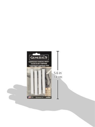General's General Pencil 958BP WHT COMPRESED Charcoal EX.Smooth MED4PK, 1 Count (Pack of 1), White - Image 3