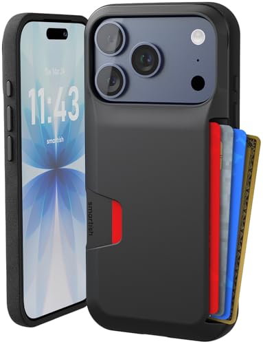 Smartish iPhone 17 Pro Wallet Case Wallet Slayer Vol 1 Slim Protective Credit Card Holder Drop Tested Hidden Credit Card Slot Cover for Apple iPhone 17 Pro Black Tie Affair - Image 1