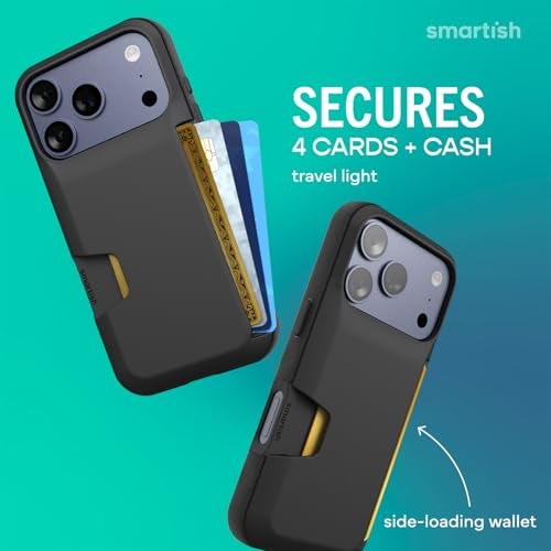 Smartish iPhone 17 Pro Wallet Case Wallet Slayer Vol 1 Slim Protective Credit Card Holder Drop Tested Hidden Credit Card Slot Cover for Apple iPhone 17 Pro Black Tie Affair - Image 3
