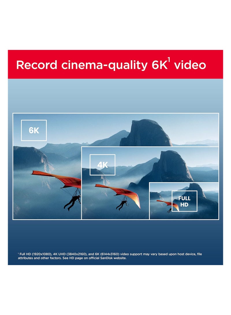 سانديسك SanDisk 512GB Extreme PRO SDXC UHS-II Memory Card - C10, U3, V60, 6K, 4K UHD, SD Card - SDSDXEP-512G-GN4IN - Image 2